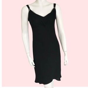 Vintage Evan Picone Black Sz 10 LBD Cocktail Dress Elegant Rhinestone Detail